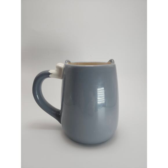 TAG 3D Cat Face Gray Ceramic Mug Cute Whiskers Ears Paws Coffee Cup Display - Picture 4 of 10